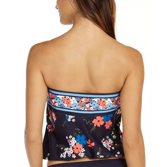 Michael Kors Floral Print Bandeau Tankini Top - Picture 2 of 4